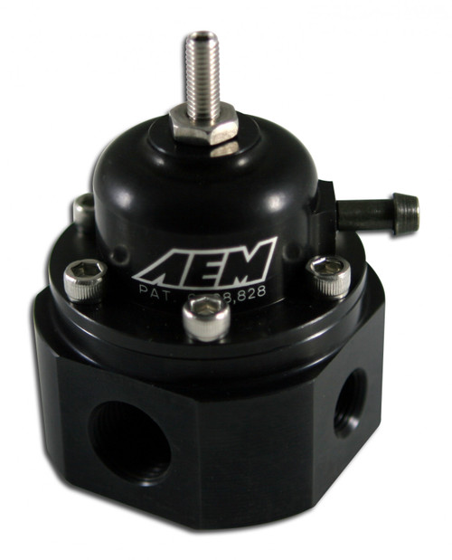 AEM Universal Adjustable Fuel Pressure Regulator Black (AEM-25-302BK)