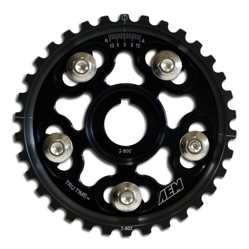 AEM Tru-Time Adjustable Cam Gear Black 5-Bolt Acura / Honda (AEM-23-802BK)