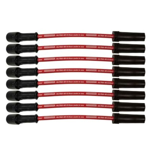 Moroso GM LS/LT 8.5mm Ultra 40 11in Long Wire Set w/o Alum Heatshield - Red - 73743 User 1