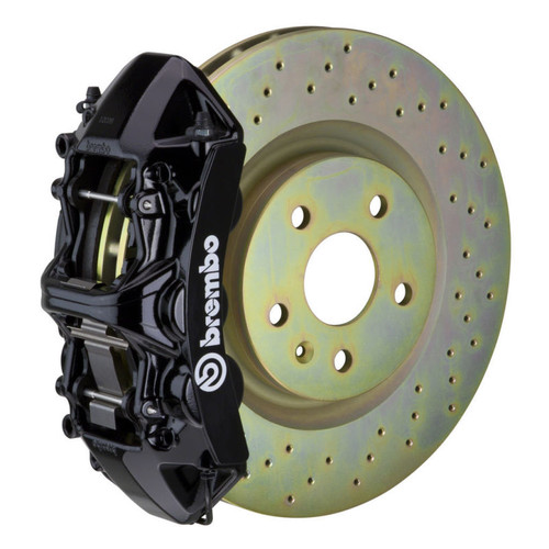 Brembo 05-14 Mustang GT Excl non-ABS Equipped Fr GT BBK 6Pist Cast 355x32 1pc Rtr Drill-Black - 1M4.8001A1 Photo - Primary