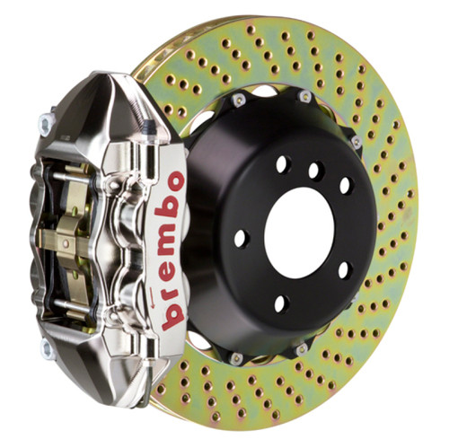 Brembo 00-02 S4/02-05 A4/06-08 A4 Front GTR BBK 4 Piston Billet 365x29 2pc Rotor Drilled- Nickel - 1P1.8507AR Photo - Primary