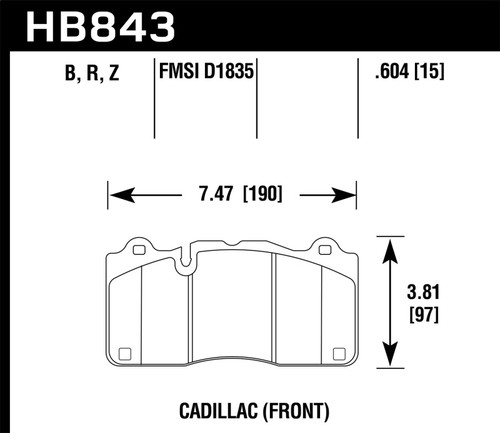 Hawk 2016 Cadillac CTS DTC-60 Race Front Brake Pads - HB843G.604 Photo - Primary