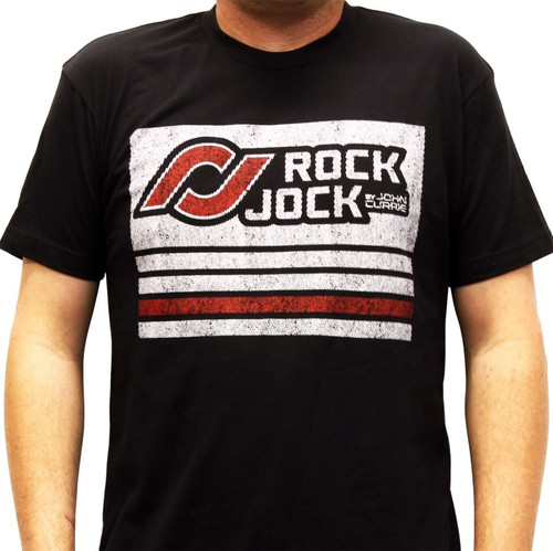 RockJock T-Shirt w/ Distressed Logo Black Medium Print on the Front - RJ-711003-M Photo - Primary