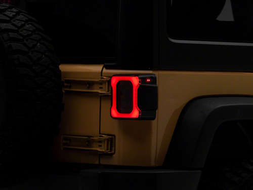 Raxiom 07-18 Jeep Wrangler JK Axial Series Carver LED Tail Lights- Blk Housing (Smoked Lens) - J164241 Photo - Primary
