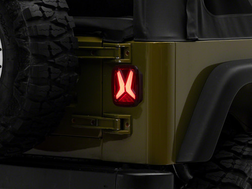 Raxiom 76-06 Jeep CJ7 Wrangler YJ & TJ Gladiator LED Tail Lights- Blk Housing (Smoked Lens) - J177410 Photo - Primary