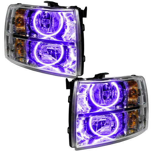 Oracle Lighting 07-13 Chevrolet Silverado Pre-Assembled LED Halo Headlights (Round Style) -UV/Purple - 7007-007 Photo - Primary