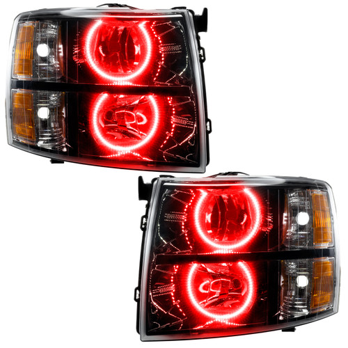 Oracle Lighting 07-13 Chevrolet Silverado Assembled Halo Headlights Round Style - Blk Housing -Red - 7105-003 Photo - Primary