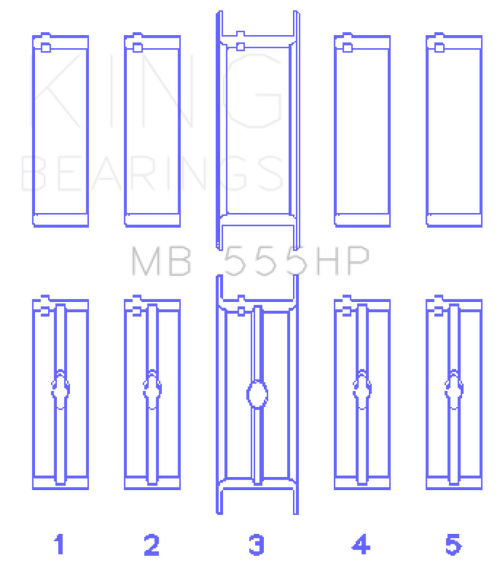 King Engine Bearings Chrysler 350/361/383/403 Main Bearing Set - MB555HP010 Photo - Primary