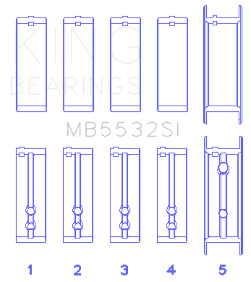 King Chevrolet 151/153 (Size STD) Main Bearing Set - MB5532SI Photo - Primary