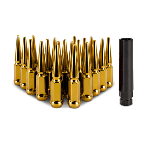 Mishimoto Steel Spiked Lug Nuts M12x1.5 20pc Set - Gold - MMLG-SP1215-20GD Photo - Primary