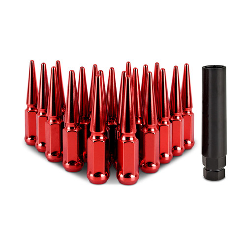 Mishimoto Steel Spiked Lug Nuts M12x1.5 20pc Set - Red - MMLG-SP1215-20RD Photo - Primary