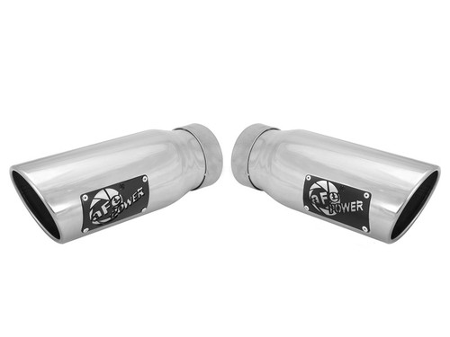 aFe MACHForce-XP 304 Stainless Steel Polished Exhaust Tip 3.5in x 4.5in Out x 12in L Clamp-On - 49T35456-P12 Photo - Primary