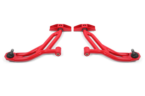 BMR 10-14 Ford Mustang / Shelby GT500 Non-Adj. Lower A-Arms (Poly/Delrin) - Red - AA754R Photo - Primary