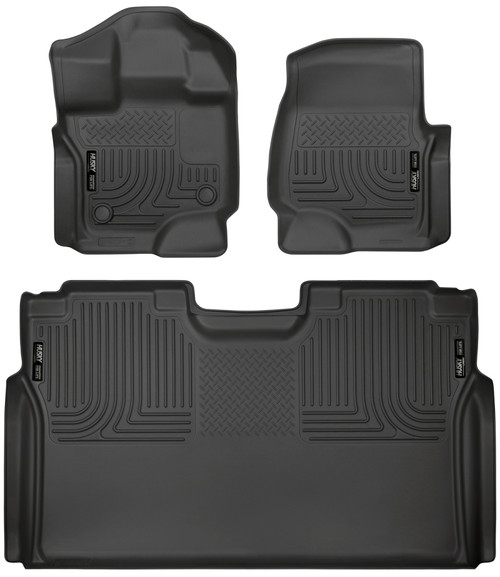 Husky Liners 15-23 Ford F-150 SuperCrew Weatherbeater Black Front & 2nd Seat Floor Liners - 94041 Photo - Primary