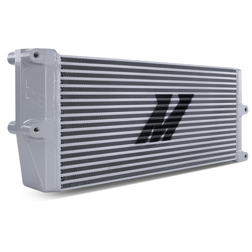 Mishimoto Heavy-Duty Oil Cooler - 17in. Opposite-Side Outlets - Silver - MMOC-OO-17SL Photo - Primary