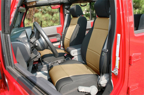 Rugged Ridge Seat Cover Kit Black/Tan 11-18 Jeep Wrangler JK 2dr - 13296.04 Photo - Primary
