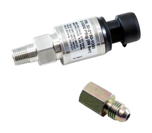 AEM 1000 PSIg Stainless Sensor Kit - 1/8in NPT Male Thread to -4 Adapter - 30-2130-1000 Photo - Primary