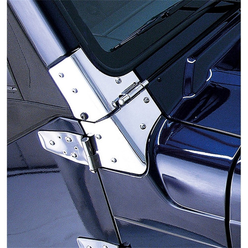 Rugged Ridge 97-06 Jeep Wrangler Stainless Steel Windshield Hinges - 11112.02 Photo - Primary