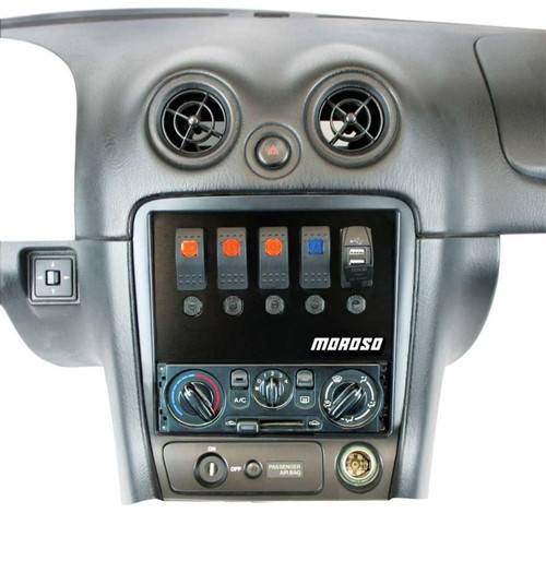 Moroso 99-04 Mazda Miata NB Radio Pocket Block Off Plate With Switches - 74315 User 1
