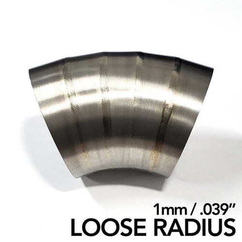 Ticon Industries 4in Dia 1.37D Loose Radius 45Deg Bend 1mm/.039in Pre Welded Titanium Pie Cut - 5pk - 141-10220-1303 User 1