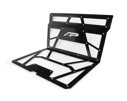 Agency Power 14-18 Polaris RZR XP 1000 / XP Turbo Vented Engine Cover - Gloss Black/Raw Mesh - AP-RZR-111-FGB-MRAW User 1