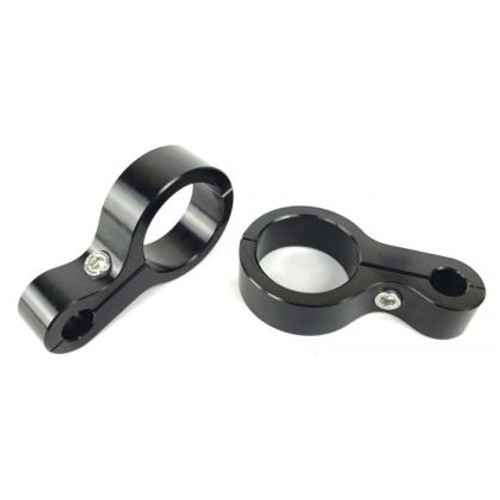 Fleece Performance 6061 T6 Aluminum 1/2in Routing Hole 1.5in Roll Bar Clamp - Black Anodized - FPE-RBC-1.5-0.5