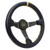 NRG Carbon Fiber Steering Wheel (350mm) Leather Trim w/Gold Stiching/Center Mark - RST-036CF-GD