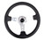 NRG Reinforced Steering Wheel (350mm / 3in. Deep) Blk Leather w/Silver Spoke & Circle Cutouts - RST-006SL User 1
