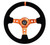 NRG Reinforced Steering Wheel (350mm/ 3in. Deep) Black Suede/ Orange Center Mark/ Orange Stitching - RST-006S-OR User 1