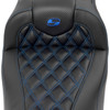 Saddlemen #823-07-20601 - RoadSofa™ Seat - without Backrest - Carbon Fiber - Lattice Stitch - Blue Stitch - FLTR/FLHX '23-'24