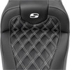 Saddlemen #823-07-20606 - RoadSofa™ Seat - without Backrest - Carbon Fiber - Lattice Stitch - White Stitch - FLTR/FLHX '23-'24