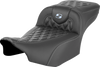 Saddlemen Roadsofa Extended Reach Seat - without Backrest - Lattice Stitch - Silver Stitch - FL/FX '23-'24