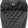 Saddlemen #823-07-20602 - RoadSofa™ Seat - without Backrest - Carbon Fiber - Lattice Stitch - Gray Stitch - FLTR/FLHX '23-'24