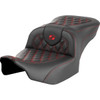Saddlemen #823-07-18204 - Roadsofa™ Seat - without Backrest - Red Lattice Stitch - FLTR/FLHX '23-'24