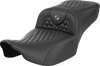 Saddlemen Roadsofa Extended Reach Seat - without Backrest - Honeycomb - Dark Gray Stitch - FLTR/FLHX '23-'24