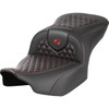 Saddlemen #823-07-18904 - Roadsofa™ Seat - without Backrest - Honeycomb - Red Stitch - FLTR/FLHX '23-'24
