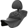Saddlemen #808-07B-203B0 - Roadsofa™ Extended Reach Seat - with Backrest - Tuck-n-Roll - FL '08-'24