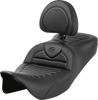 Saddlemen Roadsofa Seat - with Backrest - Tuck-n-Roll - Carbon Fiber - FL '08-'23