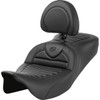 Saddlemen #808-07B-204B0 - Roadsofa™ Seat - with Backrest - Tuck-n-Roll - Carbon Fiber - FL '08-'23