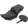 Saddlemen #823-07-207B0 - Roadsofa™ Extended Reach Seat - with Backrest - Carbon Fiber - Lattice Stitch - FLTR/FLHX '23-'24