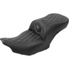 Saddlemen #823-07-206B2 - RoadSofa™ Seat - with Backrest - Carbon Fiber - Lattice Stitch - Gray Stitch - FLTR/FLHX '23-'24