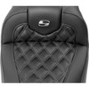 Saddlemen #823-07-206B2 - RoadSofa™ Seat - with Backrest - Carbon Fiber - Lattice Stitch - Gray Stitch - FLTR/FLHX '23-'24