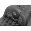 Saddlemen #823-07-206B2 - RoadSofa™ Seat - with Backrest - Carbon Fiber - Lattice Stitch - Gray Stitch - FLTR/FLHX '23-'24