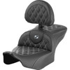 Saddlemen #823-07-182B5 - RoadSofa™ Seat - with Backrest - Lattice Stitch - Silver Stitch - FLTR/FLHX '23-'24