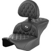 Saddlemen #823-07-182B6 - RoadSofa™ Seat - with Backrest - Lattice Stitch - White Stitch - FLTR/FLHX '23-'24
