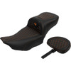 Saddlemen #823-07-190B3 - Roadsofa™ Extended Reach Seat - with Backrest - Honeycomb - Orange Stitch - FLTR/FLHX '23-'24