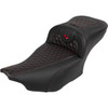 Saddlemen #823-07-190B4 - Roadsofa™ Extended Reach Seat - with Backrest - Honeycomb - Red Stitch - FLTR/FLHX '23-'24