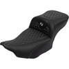 Saddlemen #823-07-190B5 - Roadsofa™ Extended Reach Seat - with Backrest - Honeycomb - Silver Stitch - FLTR/FLHX '23-'24