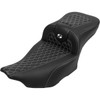 Saddlemen #823-07-190B6 - Roadsofa™ Extended Reach Seat - with Backrest - Honeycomb - White Stitch - FLTR/FLHX '23-'24