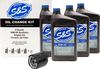 S&S Cycle #218943 - Oil Change Kit - Black Filter - '99-'17 Twin Cam - 4 US quarts